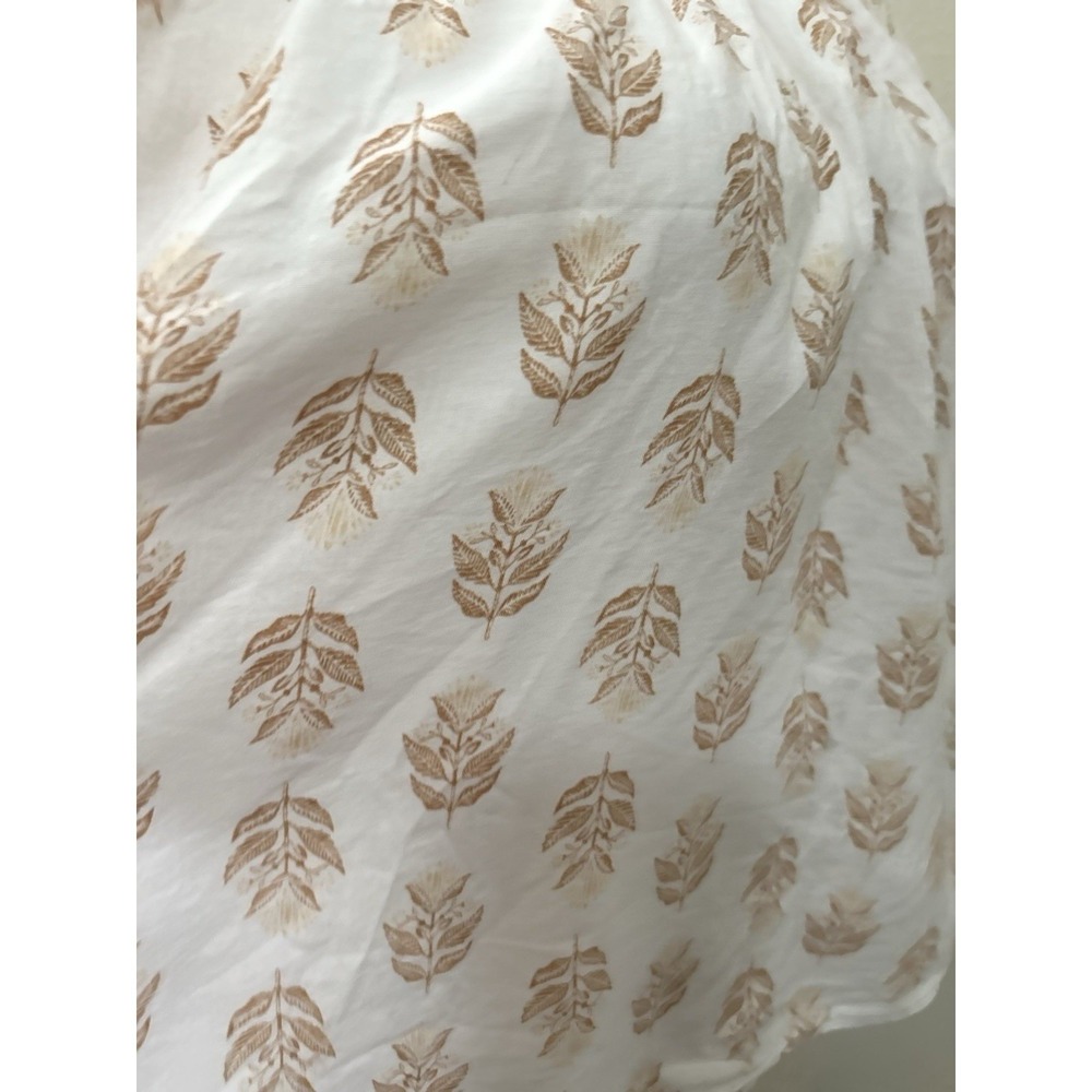 Old Navy Floral Block Stamp Peasant Top XL Puff Sleeve Tie Back Boho Cottage - Picture 4 of 6